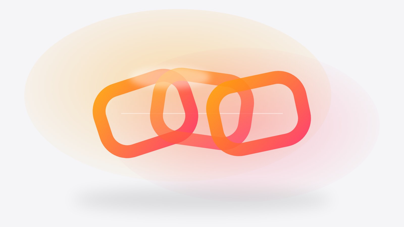 Eslabones de vidrio naranja con escudos defensivos