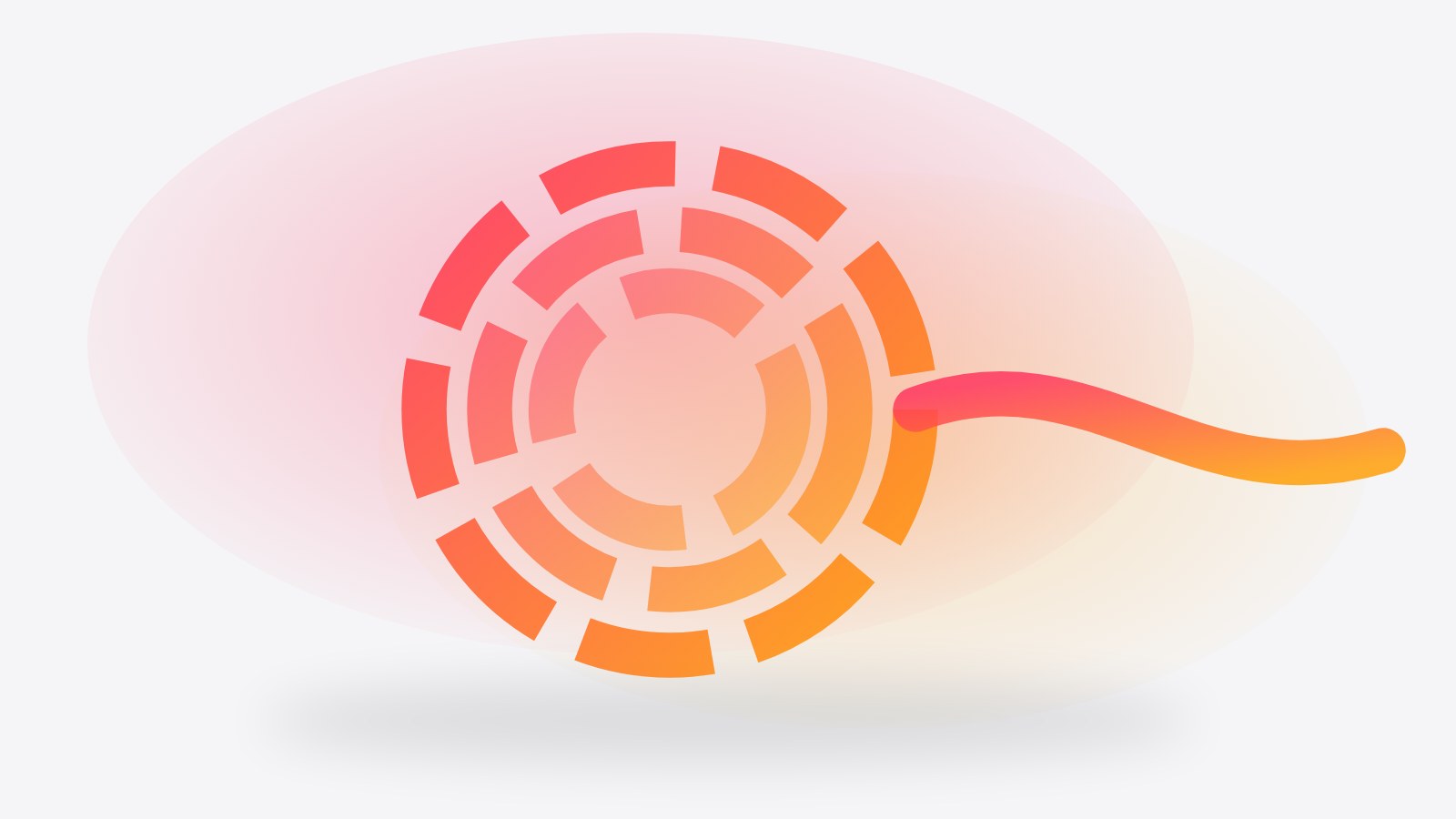 Espiral de cinta de película de vidrio rosa y naranja